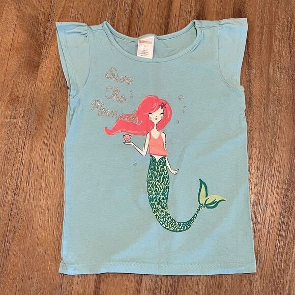 Gymboree Mermaid Tank Tops Shirts Lot of 4 Applique Glitter Girls Size 5/5T - Picture 5 of 7